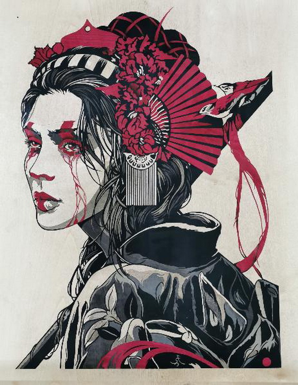 geisha marqueterie