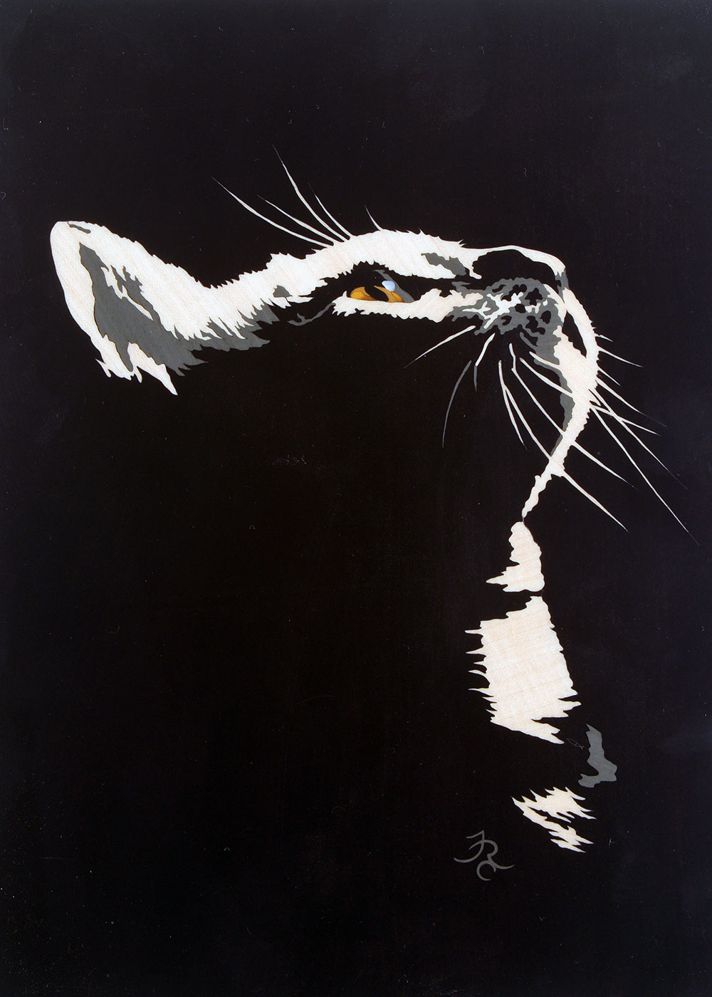 chat marqueterie