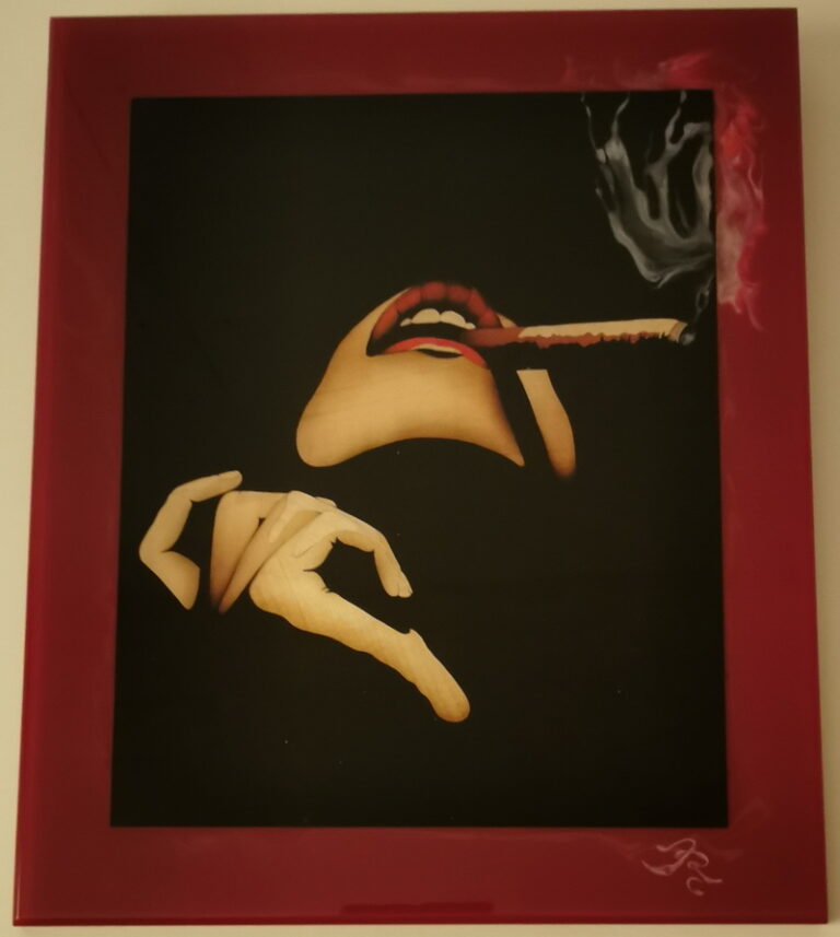 femme au cigar marqueterie